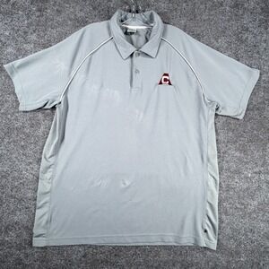 Alo Yoga Coolfit Polo Shirts Mens 2XL Light Blue Mesh Embroidered Logo Outdoor